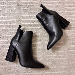 Bamboo Side Slit Heeled Boots